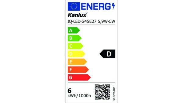 Żarówka LED E27 IQ-LED G45E27 5,9W-CW 806lm 6500K barwa zimna Ra90 3 lata Gwarancji kulka 36699