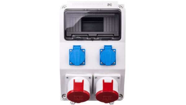 Rozdzielnica budowlana RS-9 9-mod. 2x2P+Z, 2x32A/5P, IP44 bez zabezpieczeń 6222-00