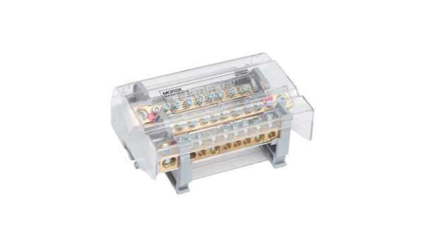 Blok dystrybucyjno-rozdzielczy MOBLOCK 4P 160A-9 + 1 x 50 mm2 + 2 x 35 mm2 + 6 x 16 mm2 TS35 MAB4160A18