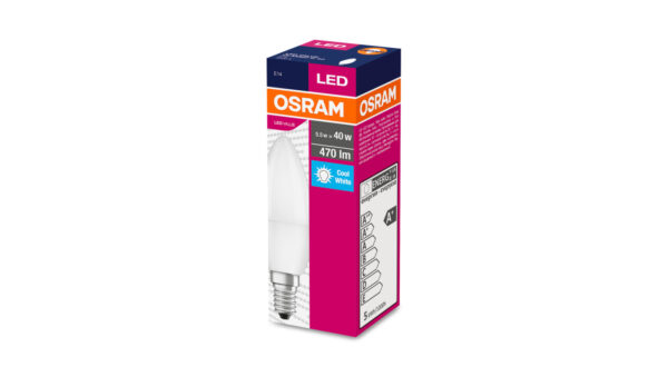 Żarówka LED VALUE CLASSIC B 40 E14 4,9W 470lm 4000K 840 FR non-dim 4052899973367