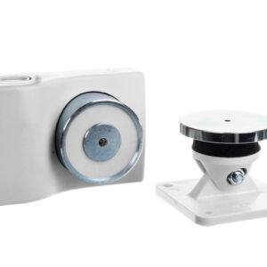Elektrotrzymacz drzwiowy 24V DC 50kgf/490N biały, przekaźnik NC do kontroli statusu drzwi 13050-BSP 13050-BSP