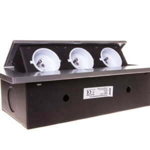 Gniazda wpuszczane w blat 3x230V AC srebrny OR-AE-1335/G