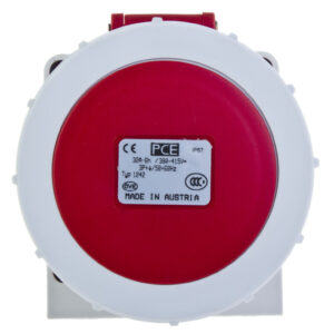 Gniazdo stałe 32A 4P 400V czerwone IP67 /bez dławnicy/ 1242-6