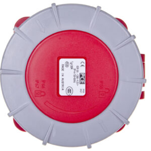 Gniazdo tablicowe 63A 4P 400V /100x100/ czerwone IP67 POWER TWIST 334-6