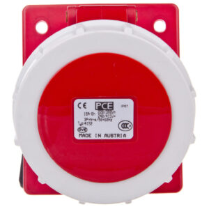 Gniazdo tablicowe skośne 16A 5P 400V /80x97/ czerwone IP67 4152-6F78