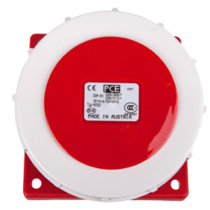 Gniazdo tablicowe skośne 32A 5P 400V /100x92/ czerwone IP67 POWER TWIST 4252-6