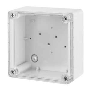 INDUSTRIAL Puszka hermetyczna n/t 105x105x66mm IP65 szara, pokrywa transparentna 2701-01