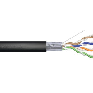 Kabel teleinformatyczny F/UTP kat.6 PE AWG 23/1 szpula czarny zewnętrzny żelowany DK-TP622 /305m/