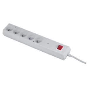 Listwa przeciwprzepięciowa PS-5P 5-gniazd z/u 10A 1,5m /OMY 3x1/ biała
