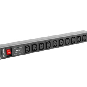 Listwa zasilająca RACK PDU 1U 10A 10xIEC C13 2m czarna C14 PDU-10I-0200-IEC-BK