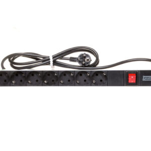 Listwa zasilająca do szaf rack (PDU) 19 cali 7x Schuko, wyłącznik podświetlany DN-95402