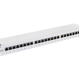 Patch panel kompletny 19 cali 24x RJ45 S/FTP kat. 6 1U szary (RAL 7035) DN-91624S