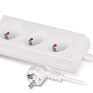 Przedłużacz 3-gniazda z/u 10A 3m /OMY 3x1/ biały PS-370