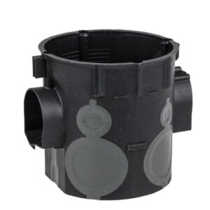 Puszka podtynkowa 60mm głęboka z membranami przebiciowymi czarna wiatroszczelna E107-2K 83107007