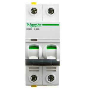 Wyłącznik nadprądowy 2P C 63A 6kA AC iC60N-C63-2 A9F04263