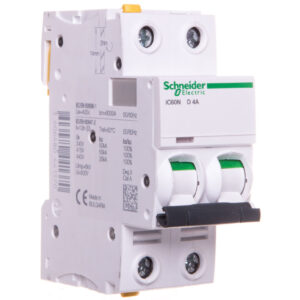 Wyłącznik nadprądowy 2P D 4A 6kA AC iC60N-D4-2 A9F05204