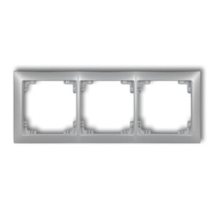 DECO Ramka uniwersalna potrójna z tworzywa DECO Soft srebrny metalik 7DRSO-3