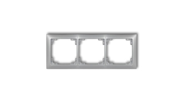 DECO Ramka uniwersalna potrójna z tworzywa DECO Soft srebrny metalik 7DRSO-3