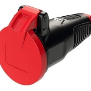 Gniazdo przenośne gumowe 16A 230V IP54 TAURUS2 z klapką pierścień czerwony 2412-srw