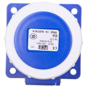 Gniazdo tablicowe 16A 3P 230V /75x75/ niebieskie IP67 POWER TWIST 3132-6