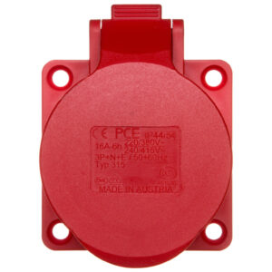 Gniazdo tablicowe 16A 5P 400V /70x70/ czerwone IP44 315-6
