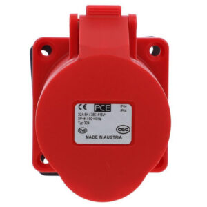 Gniazdo tablicowe 32A 4P 400V czerwone IP44 żeńskie 70mm 324-6