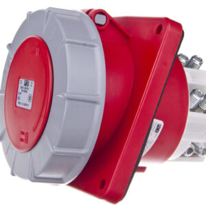 Gniazdo tablicowe skośne 125A 4P 400V /120x130/ czerwone IP67 POWER TWIST 444-6