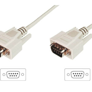 Kabel połączeniowy RS232 1:1 Typ DSUB9/DSUB9, M/M beżowy 3m AK-610107-030-E