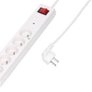 Listwa przeciwprzepięciowa PS-5PF z filtrem 5-gniazd z/u 10A 3m /OMY 3x1/ biała