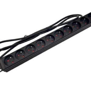 Listwa zasilająca rack 19 cali PDU gniazdo 10 x CEE 7/5 wtyk CEE 7/7