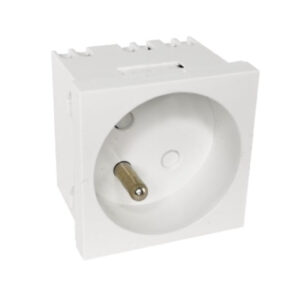 Modularne gniazdo elektryczne ALANTEC 2P+Z, 45x45, standardowe, białe PZ016