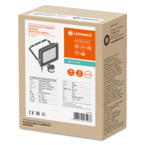 Projektor LED FLOOD COMPACT SENSOR V 20W 2000lm 4000K IP65 SYM 100 (z czujnikiem ruchu) czarny 3 LATA GWARANCJI 4058075575288