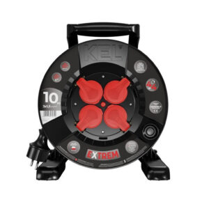 Przedłużacz bębnowy EXTREME LINE 4 gniazda z/u IP44 16A H05RR-F 3x1,5 10m czarny W-100020
