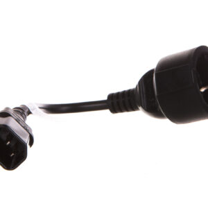 Przedłużacz kabla zasilającego IEC 320 C14-SCHUKO(F) 20cm czarny CA-C14E-10CC-0018-BK