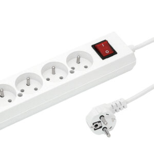Przedłużacz z wyłącznikiem 4-gniazda z/u 16A 3m /OMY 3x1,5/ biały PS-470WS T-973310