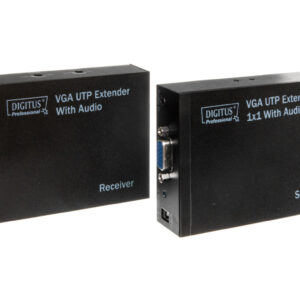 Przedłużacz/extender VGA 1920x1200 po skrętce kat.5e UTP, do 300m z audio /miniJack/ DS-53400