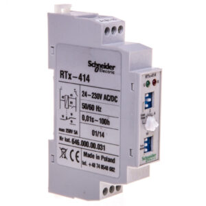 Przekaźnik czasowy 1P 5A 0,01sek-100h 24-230V AC/DC wielofunkcyjny RTX-414 24/230V 2612180