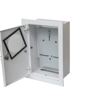 Rozdzielnica podtynkowa metalowa 1x1F na licznik elektroniczny zamek okienko RAL 9003 A-RW18E