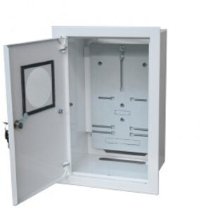 Szafka licznikowa podtynkowa 1x3F zamke okienko metalowa IP40 RAL 9003 A-RW19