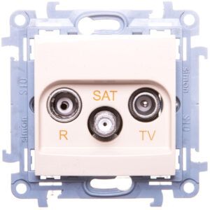 Simon 10 Gniazdo antenowe R-TV-SAT końcowe kremowe IP20 CASK.01/41