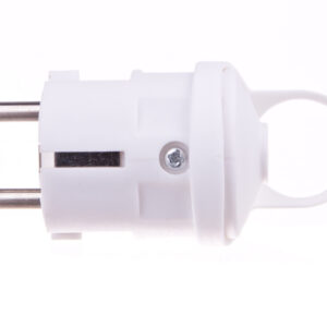 Wtyczka prosta 10/16A 250V 2P+Z z uchwytem biała EM-GRC-01 P0038