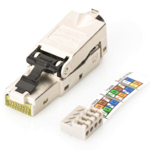 Wtyk modularny RJ45 kat.6A PoE+ 10GbE STP ekranowany metalowy beznarzędziowy AWG 27-22 DN-93631