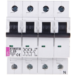 Wyłącznik nadprądowy 3P+N C 25A 10kA AC ETIMAT10 002136718