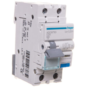 Wyłącznik różnicowo-nadprądowy RCBO 2P C25A 0,03A Typ AC ADC975D