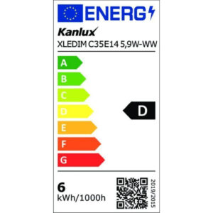 Żarówka LED E14 XLEDIM C35 E14 5,9W-WW 806lm 2700K barwa ciepła ściemnialna 35278