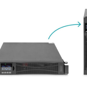Zasilacz awaryjny UPS Online Rack 19 LCD 1500VA/1500W 3x12V/9Ah 8xC13 1xC14 USB RS232 RJ45 GŁ.460mm DN-170094